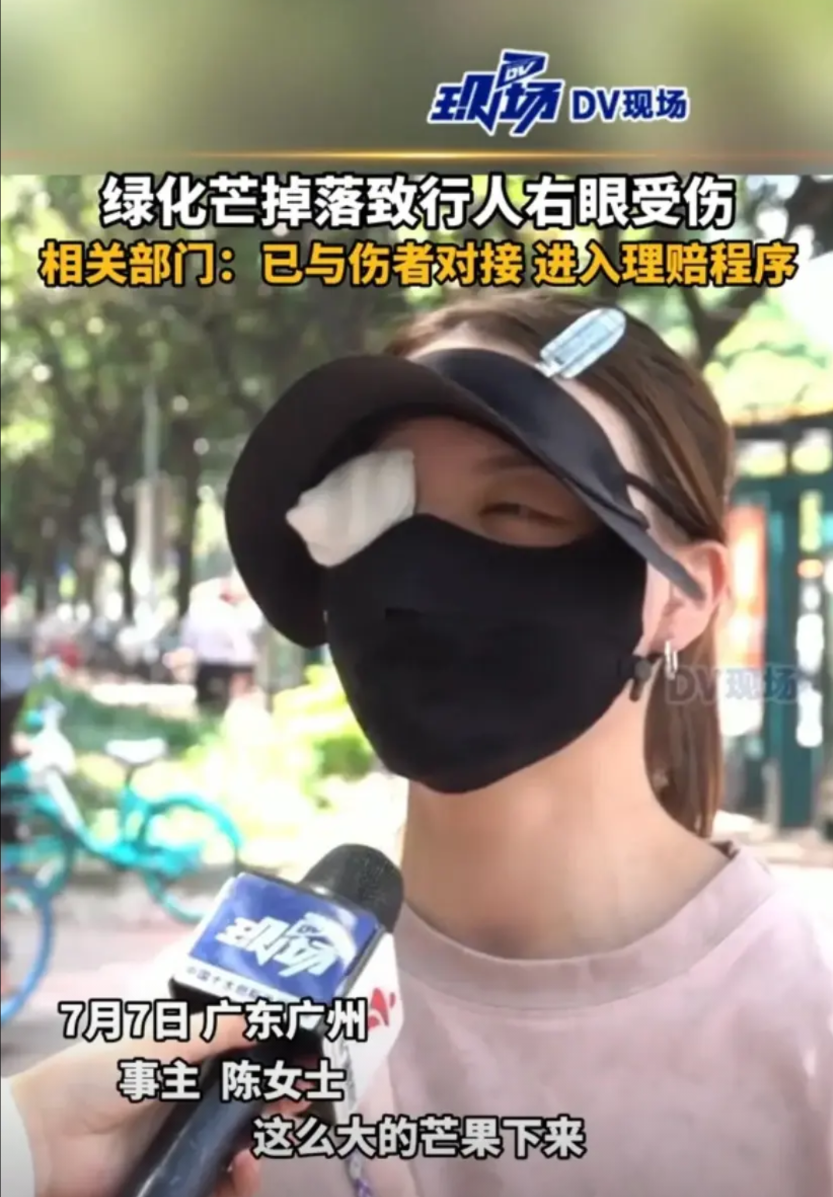 “真是‘祸从天降’！7月7日，广州海珠区杏林大街，一名行走的女子突遭被一个拳头大