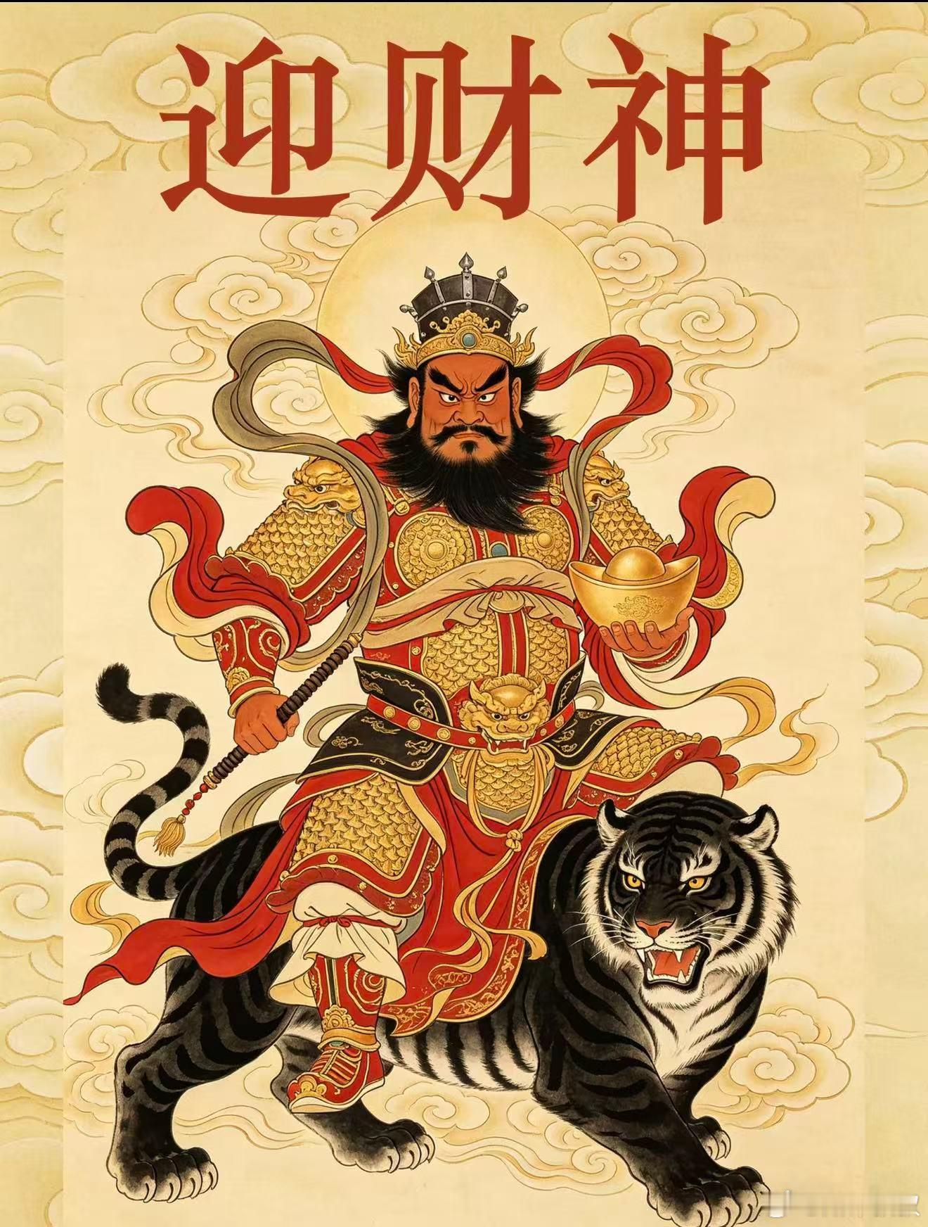 财神到🙏，纳五路金银入厅堂，驱散人际破财是非，稳守丰厚长久财库。年年收支有余，
