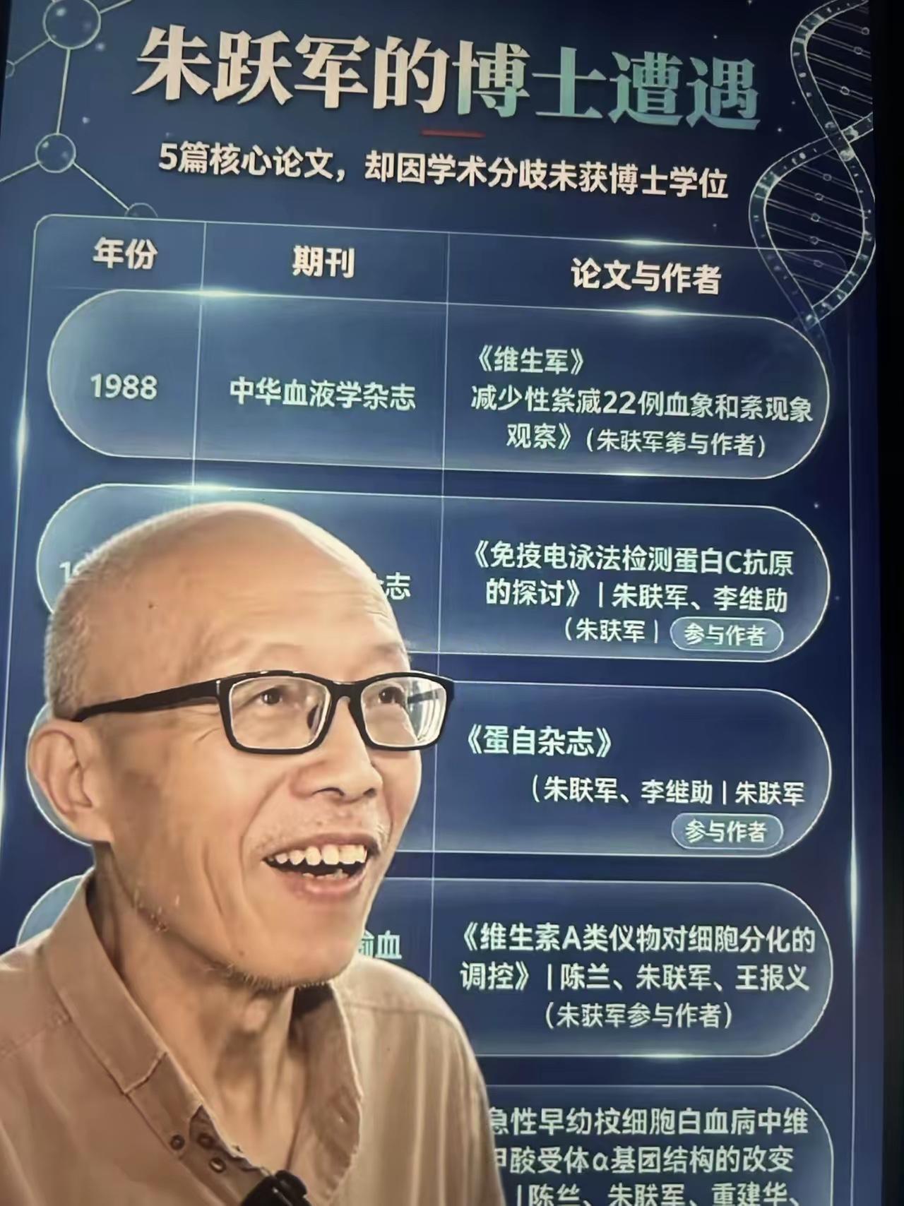 朱跃军投了几十家医院，面试时只聊学术，面试官觉得他“不正常”。他专程去湖南省精神