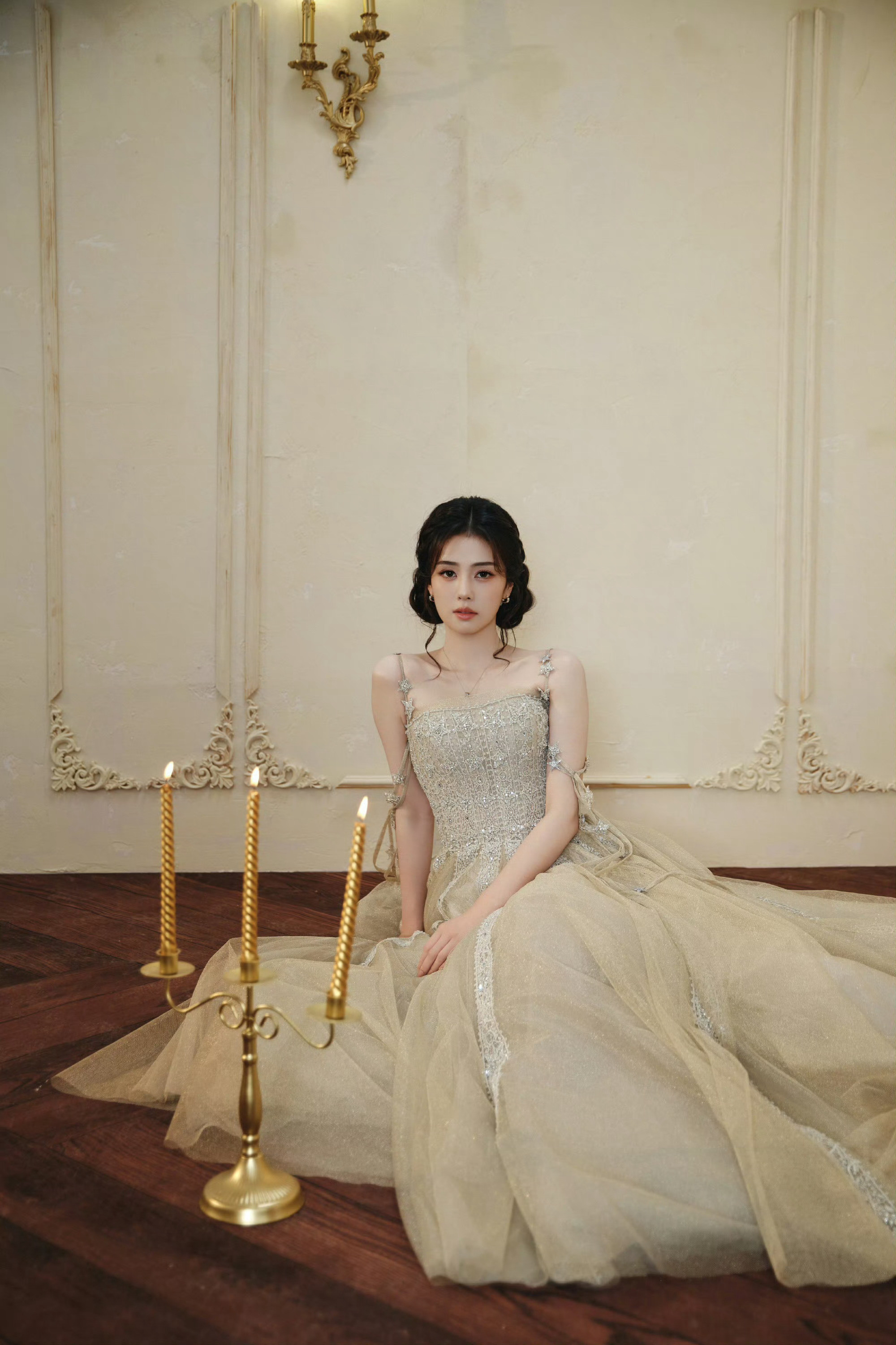 白鹿油画公主森林中的小鹿，遇见油画里的公主白鹿👸