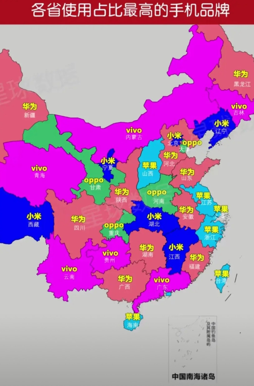 没想到，2024年国内手机市场居然是这样的，华为、小米占据了半壁江山，国产手机更