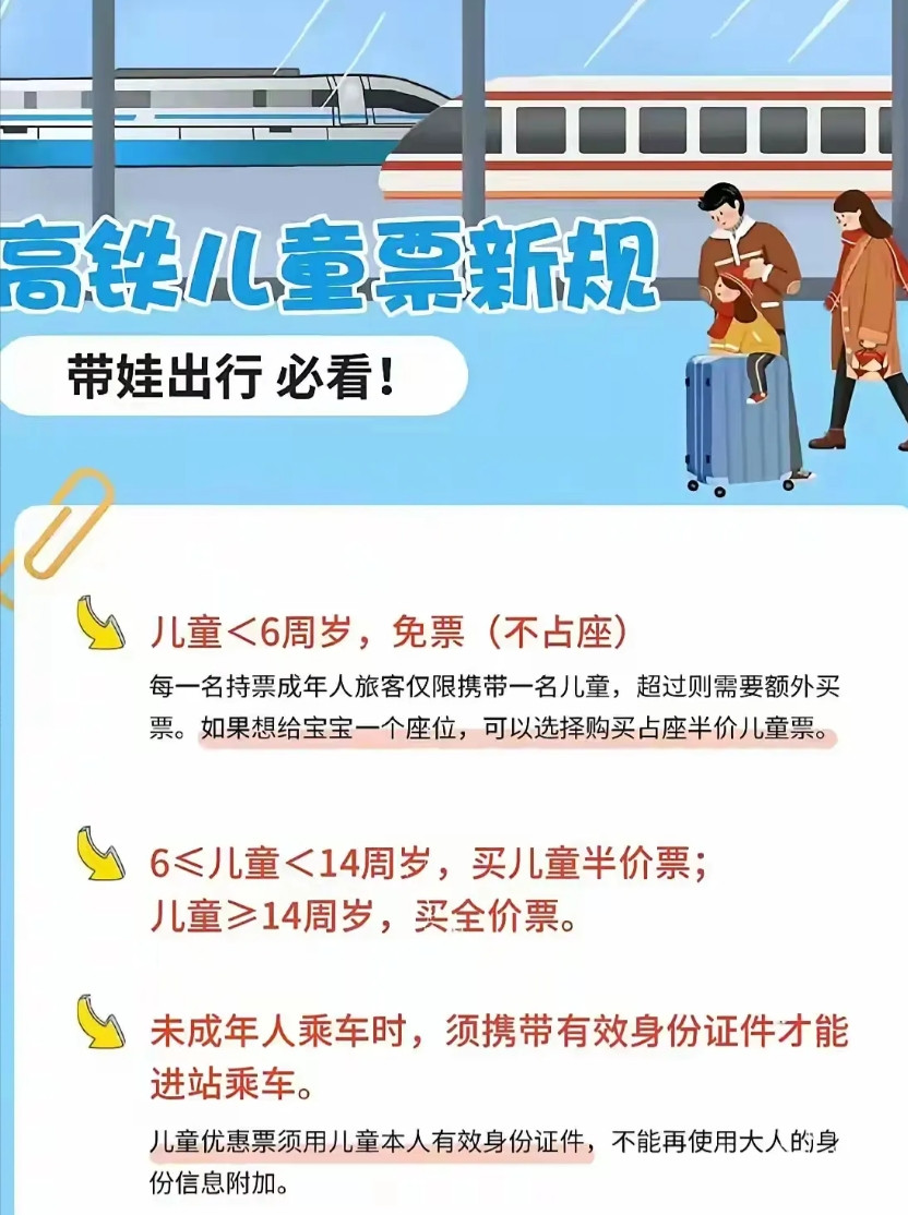 高铁儿童票新规出来了，有几点想不明白。1、一位成人只能带一名儿童乘坐，超过需额