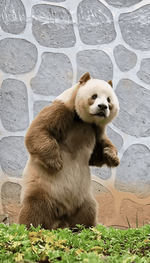 世界上唯一一只棕色大熊猫，被誉为国宝中的国宝，它被称为最有心眼的熊猫