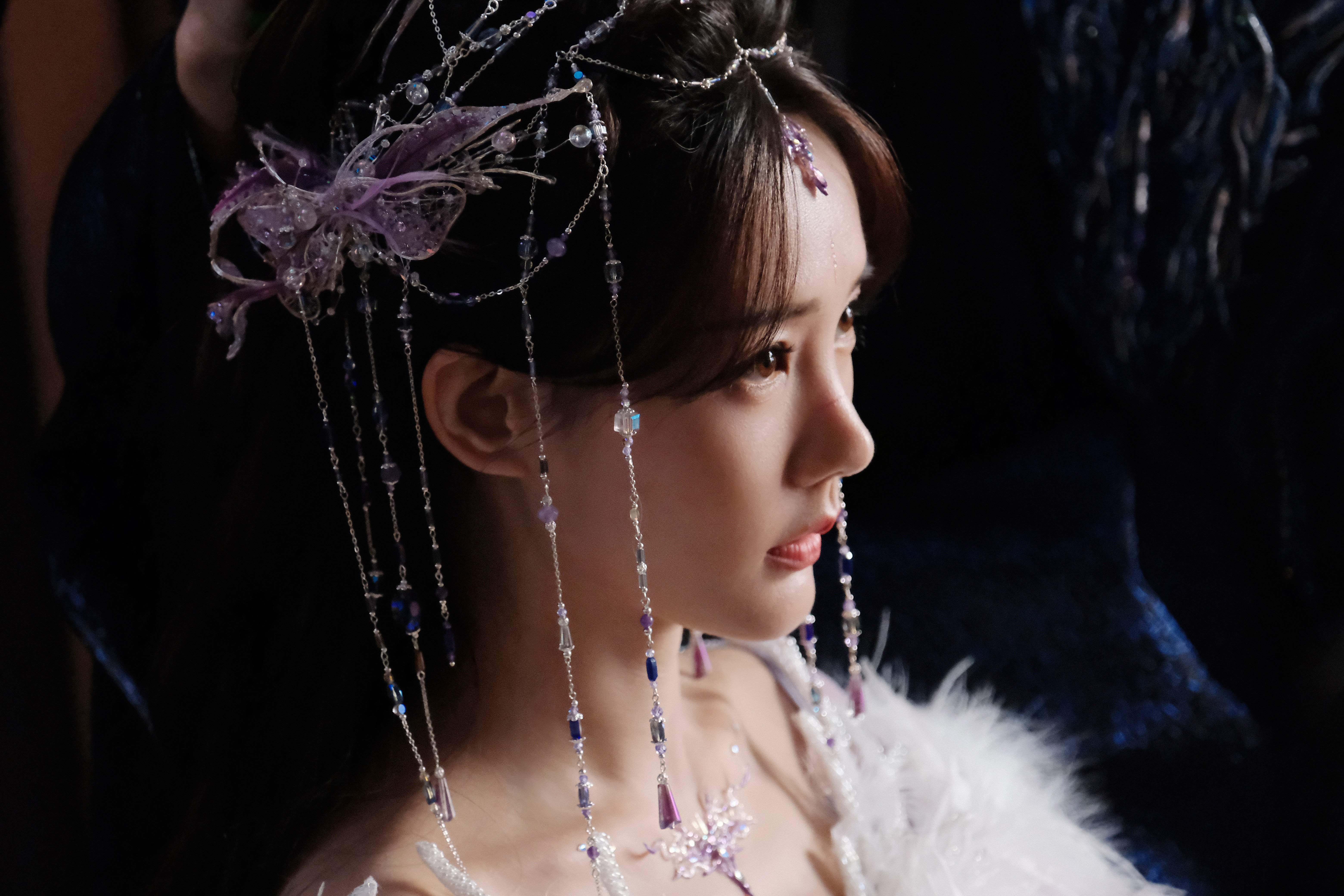 好奇这套全身会长啥样啊李一桐《天地剑心》清瞳☽剧照-紫衣（紫白）+毛毛+一大