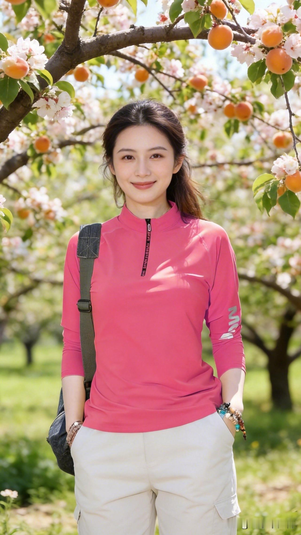 春日穿搭指南：粉色运动衫搭配白色裤子，活力满满！🌸👟你觉得什么样的美女算是天