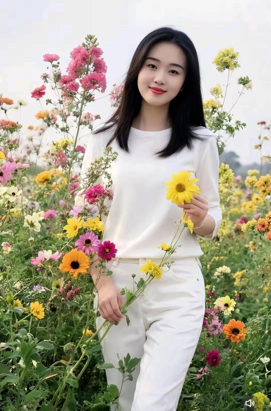 在花海中漫步，感受自然的美好与宁静。美女美景诗词分享