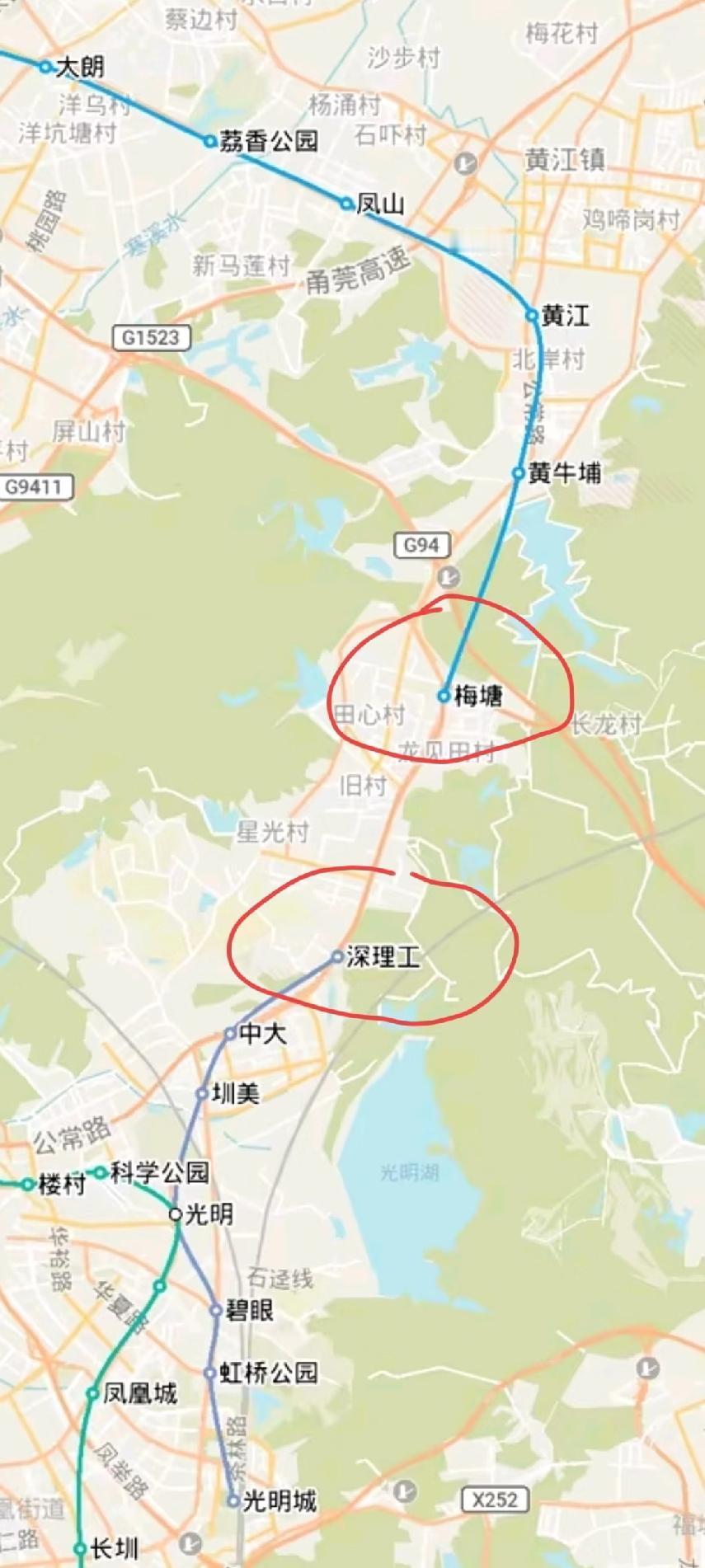 两个地铁站挨这么近，为什么不接一起，后期有规划吗？[捂脸哭]深圳地铁6号线支线