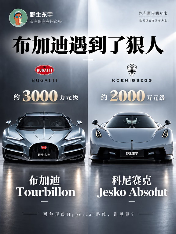 3000万的布加迪，遇上2000万的科尼赛克