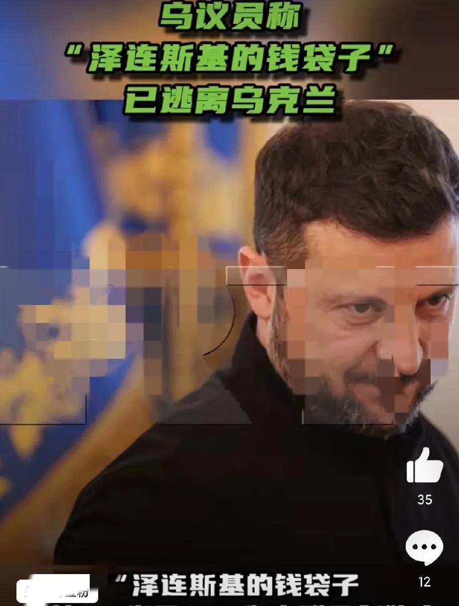 泽连斯基开始料理自己的后事了！被称为泽连斯基钱袋子的季穆尔·明迪奇已经逃离乌克