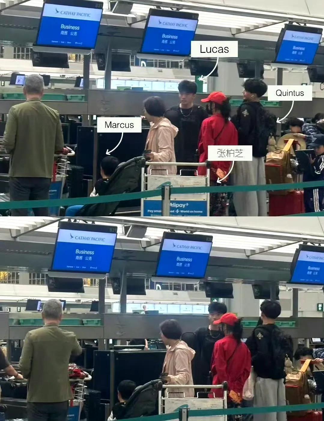 张柏芝和三个儿子在机场被偶遇！近日，张柏芝带三个儿子现身机场，被网友偶遇。她一