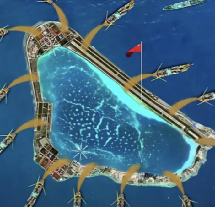 不要再说给黄岩岛填岛了，这是不现实的，我们只能守，黄岩岛周围，出了泻湖范围，水深