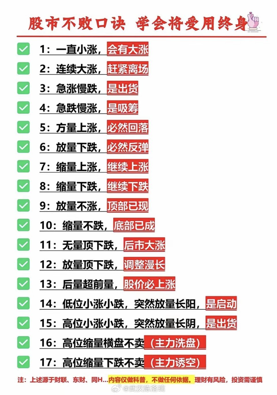 都说股市有不败口诀，学会能受用终身，还真有这么回事。很多散户总想着一夜暴富，跟风