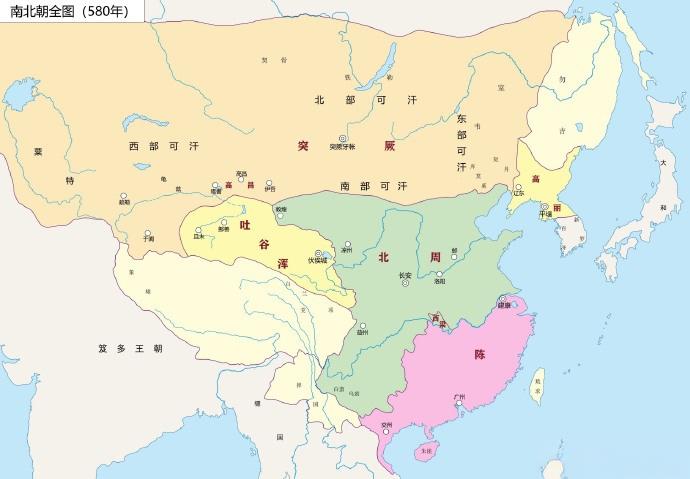 北周、后周都是为他人做嫁衣的王朝。北周的宇文邕在577年统一了北方，占据了内地的