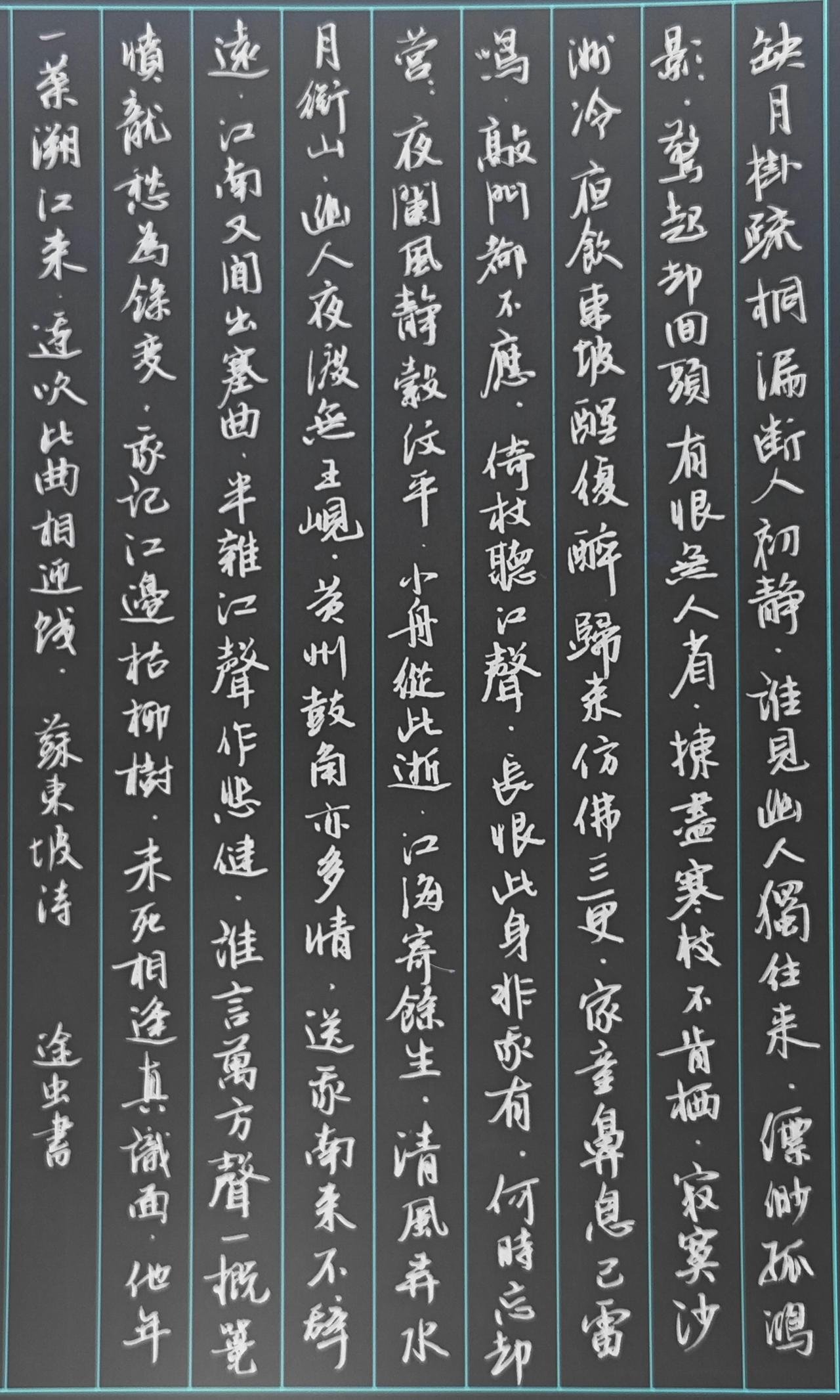 每天坚持吃饭，也坚持练字。吃饭填饱肚子，练字养心益神。苏东坡先生的几首诗词。在众