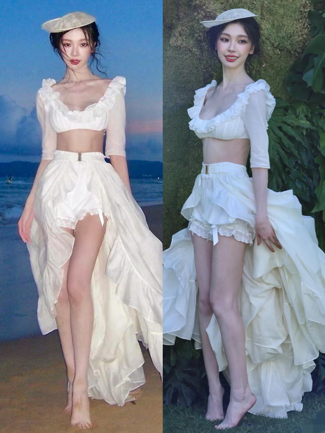 易梦玲的精修图和原图不是差不多嘛，除了有点五五分，还是挺好的