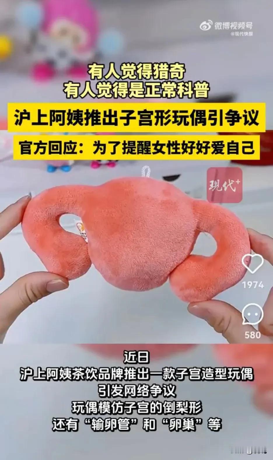 原来这个毛绒的玩偶是子宫啊？不说，我还以为就是新奇玩偶。沪上阿姨最近因“小宫