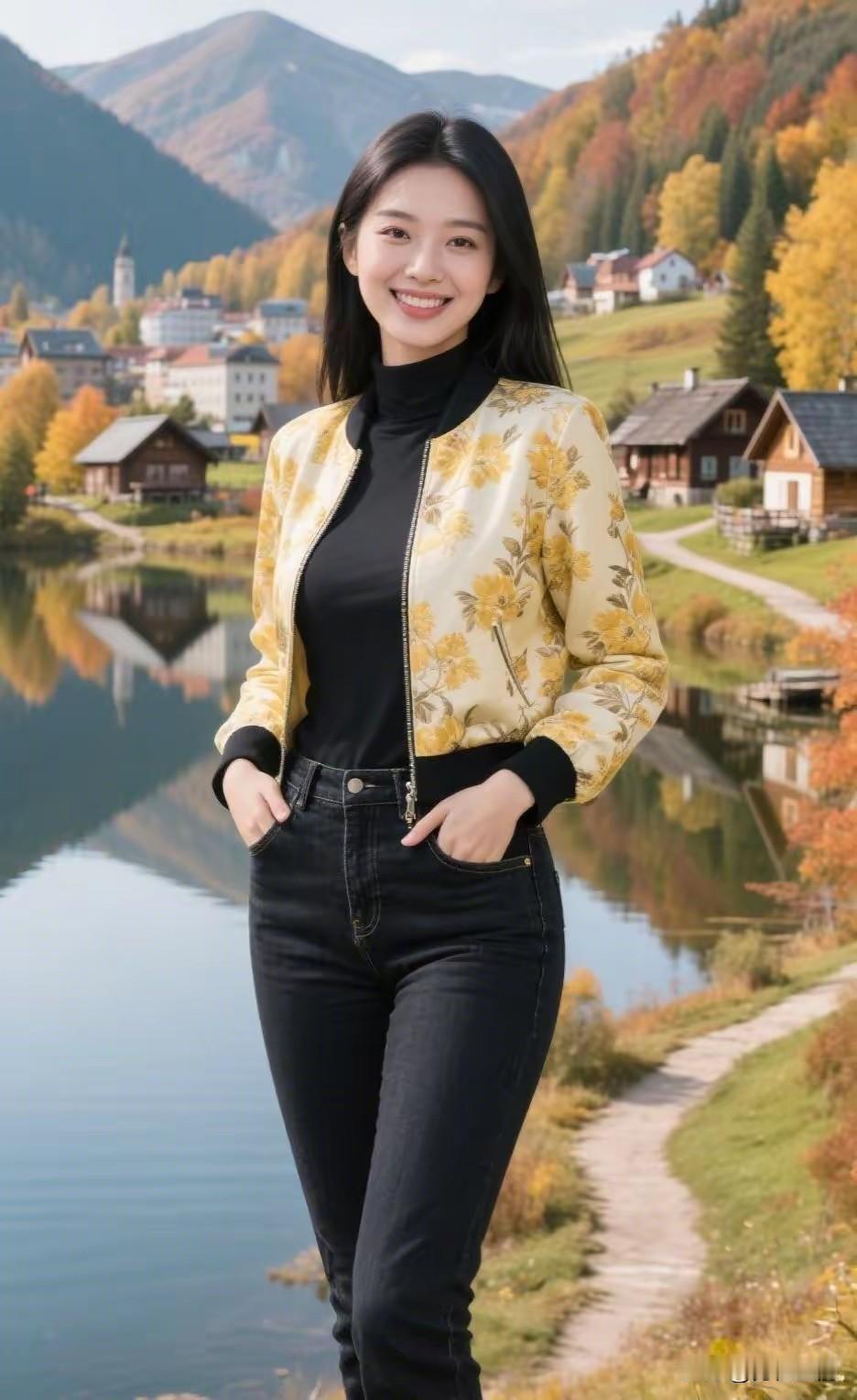 秋日暖阳下，漫步在湖畔，感受大自然的美好。🍂🍁🍂