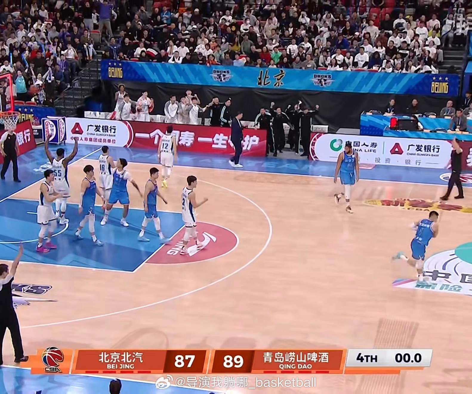 这是什么战术？北京首钢在比赛最后接近4分钟一分没得，青岛国信打出11-0带走比赛