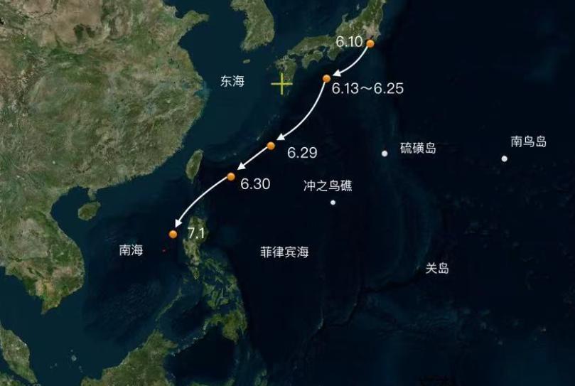 美国华盛顿号航母舰队，时隔11年后，再次进入南海！7月1号下午，华盛顿号航母打击