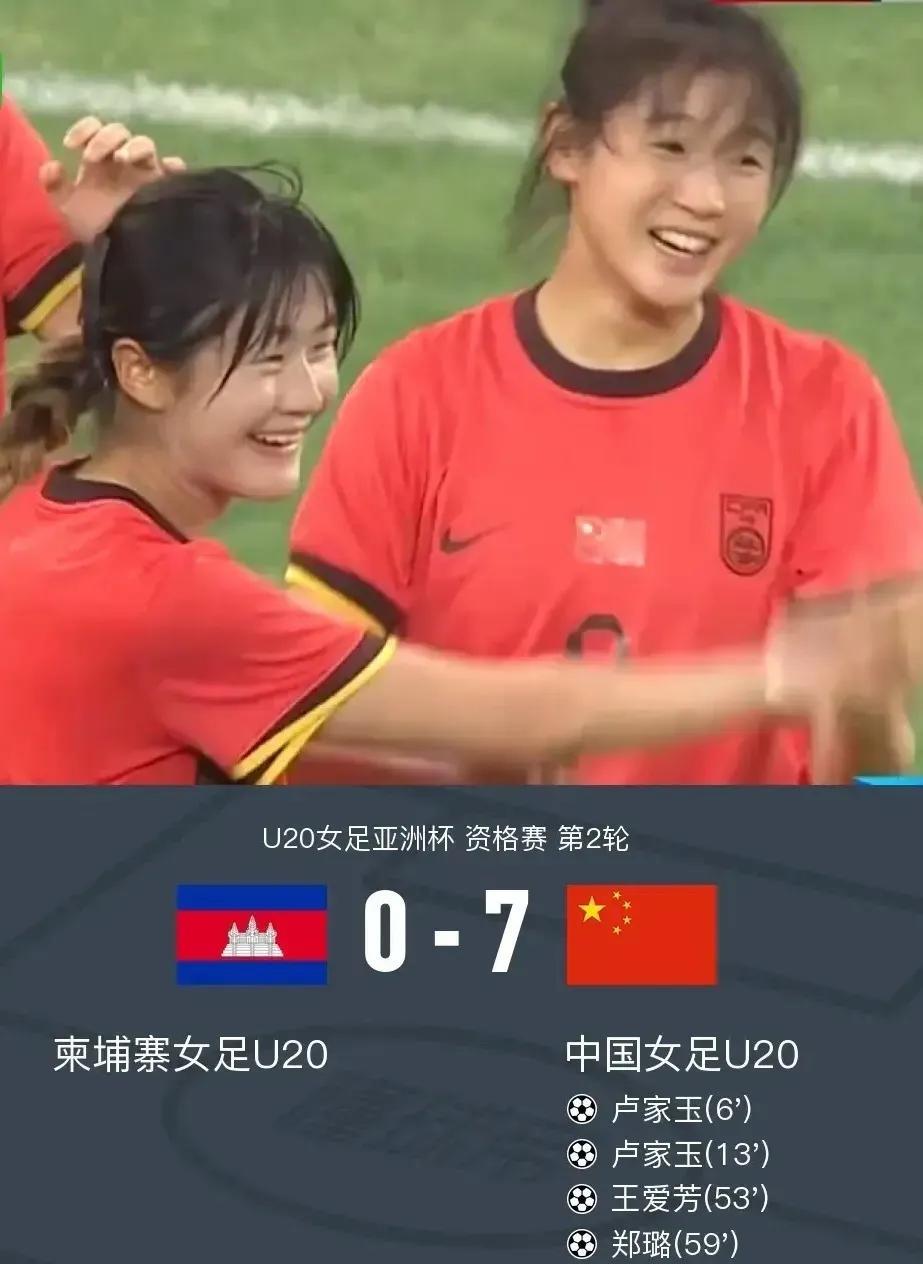 #足球#U20女足亚洲杯资格赛第二轮，中国女足U20对阵柬埔寨女足U2