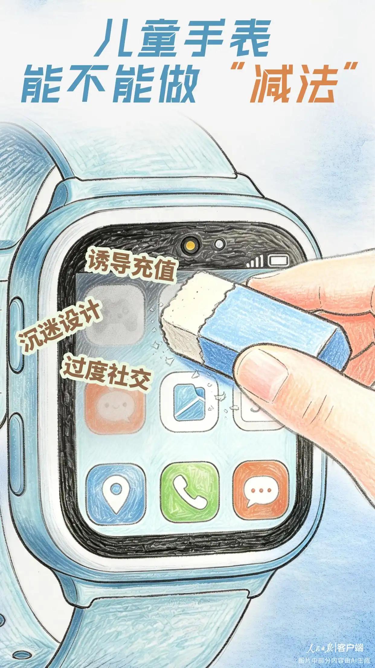 这就是我不给孩子用电话手表的原因！人民日报都看不下去了一块打电话的手表，“碰一
