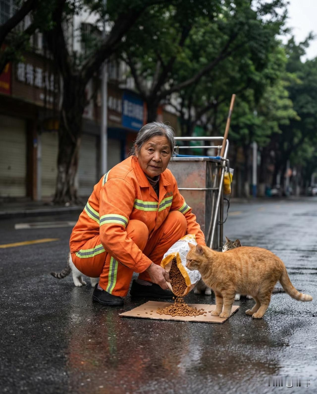 泪目了！一位阿姨是一位清洁工，每天起早贪黑的劳动着，虽然很累但她却很满足。这天她