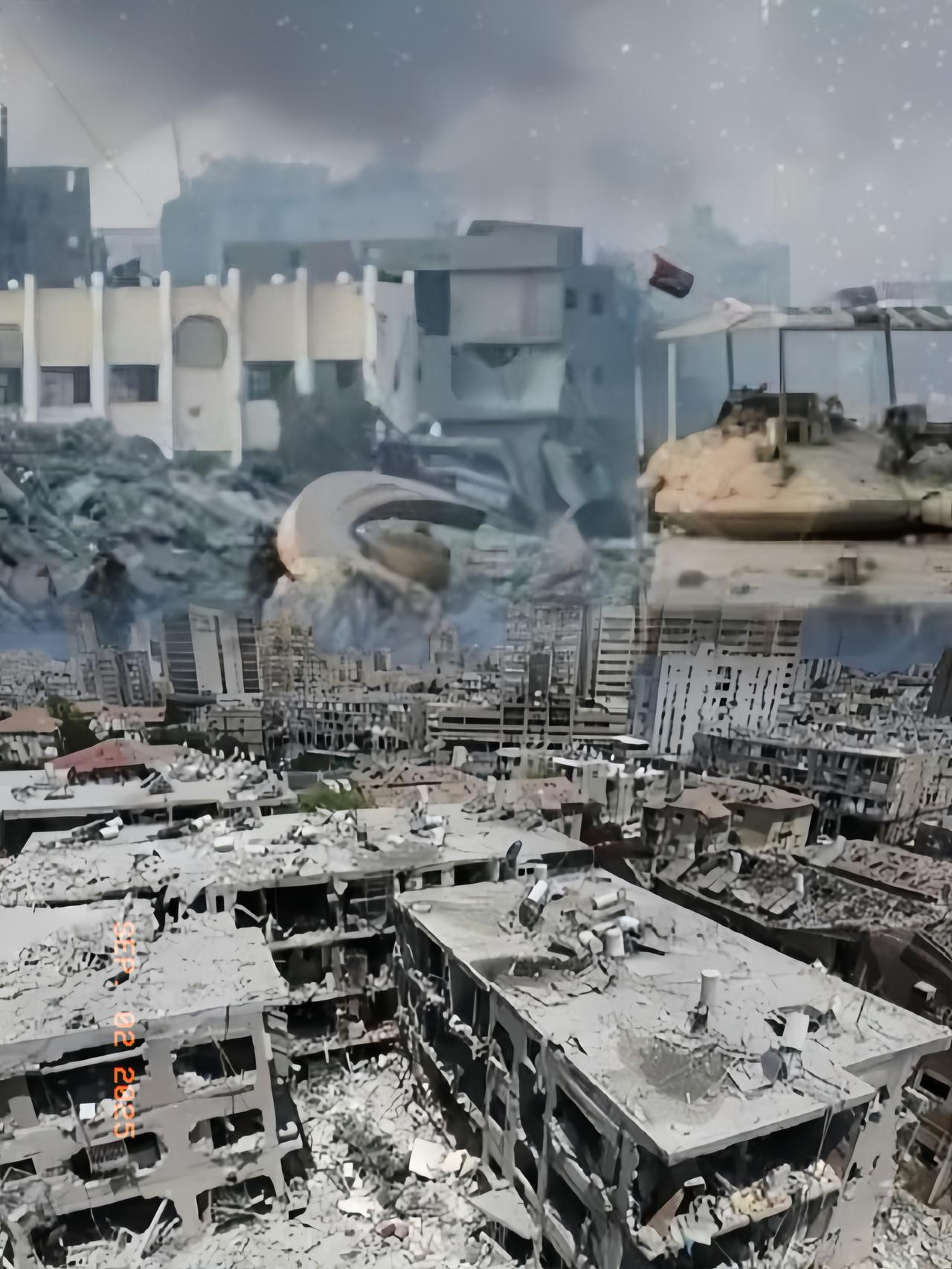 当地时间9月1日，以色列国防军装备精良，武装至牙齿，浩浩荡荡地将坦克开进加沙城。
