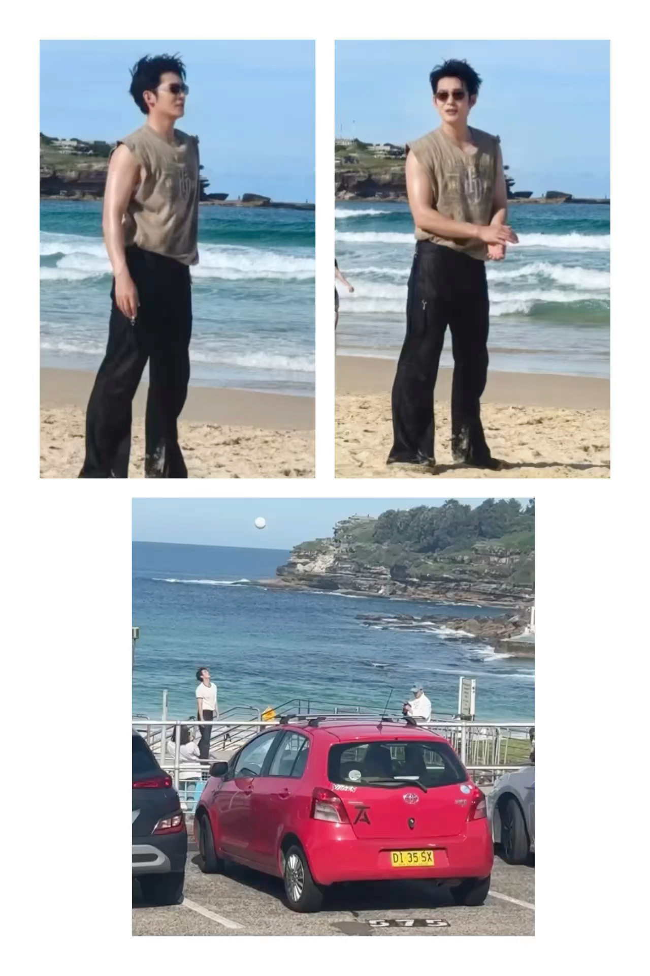 啊啊啊打沙滩排球的于适荷尔蒙爆棚，手臂肱二头肌好性感，风吹出了腹肌的形状！这几日