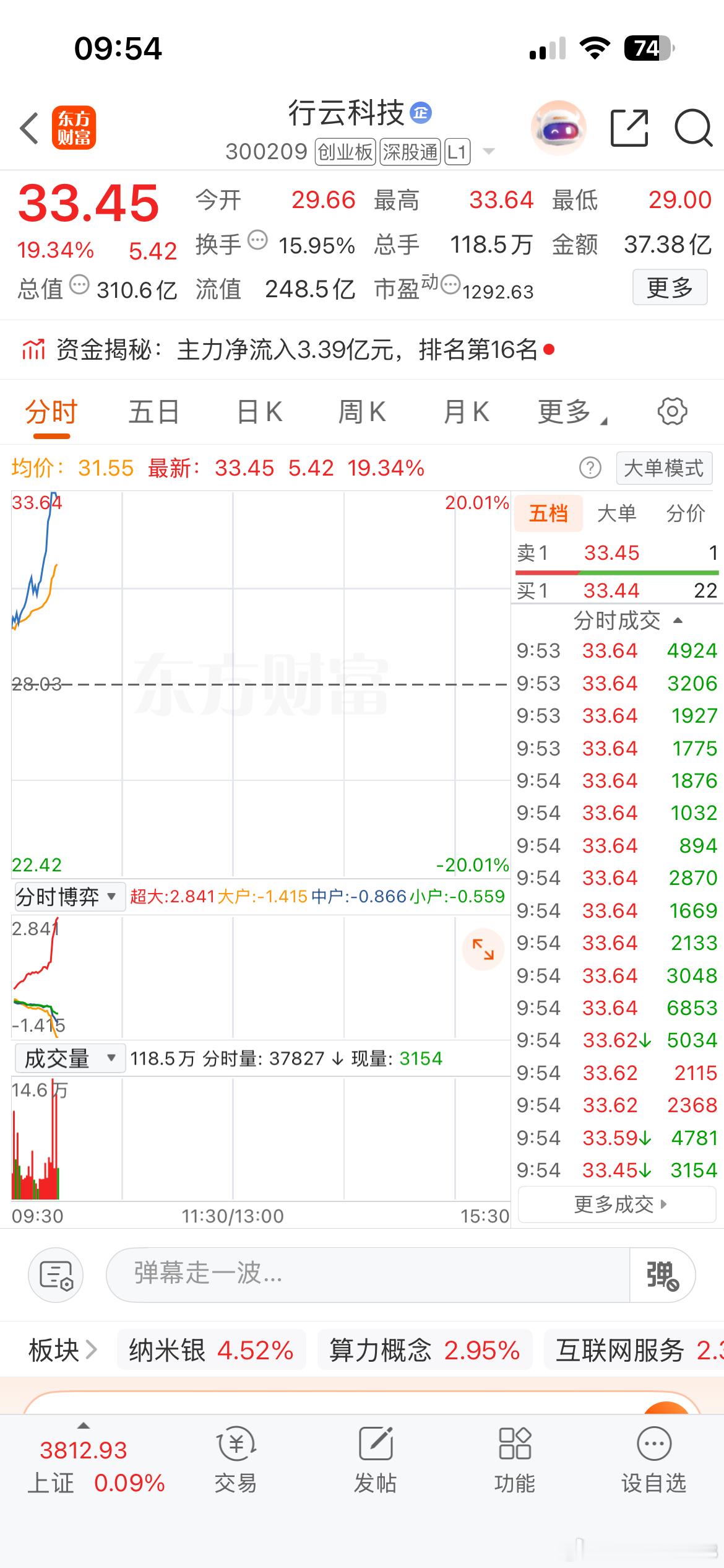 行云这边涨停板获利了解啦，盈利到手爽歪歪！