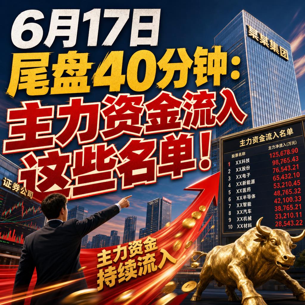 很多人盯着尾盘资金流入名单，以为照着抄就能跟上主力的脚步。但6月17日这份名单