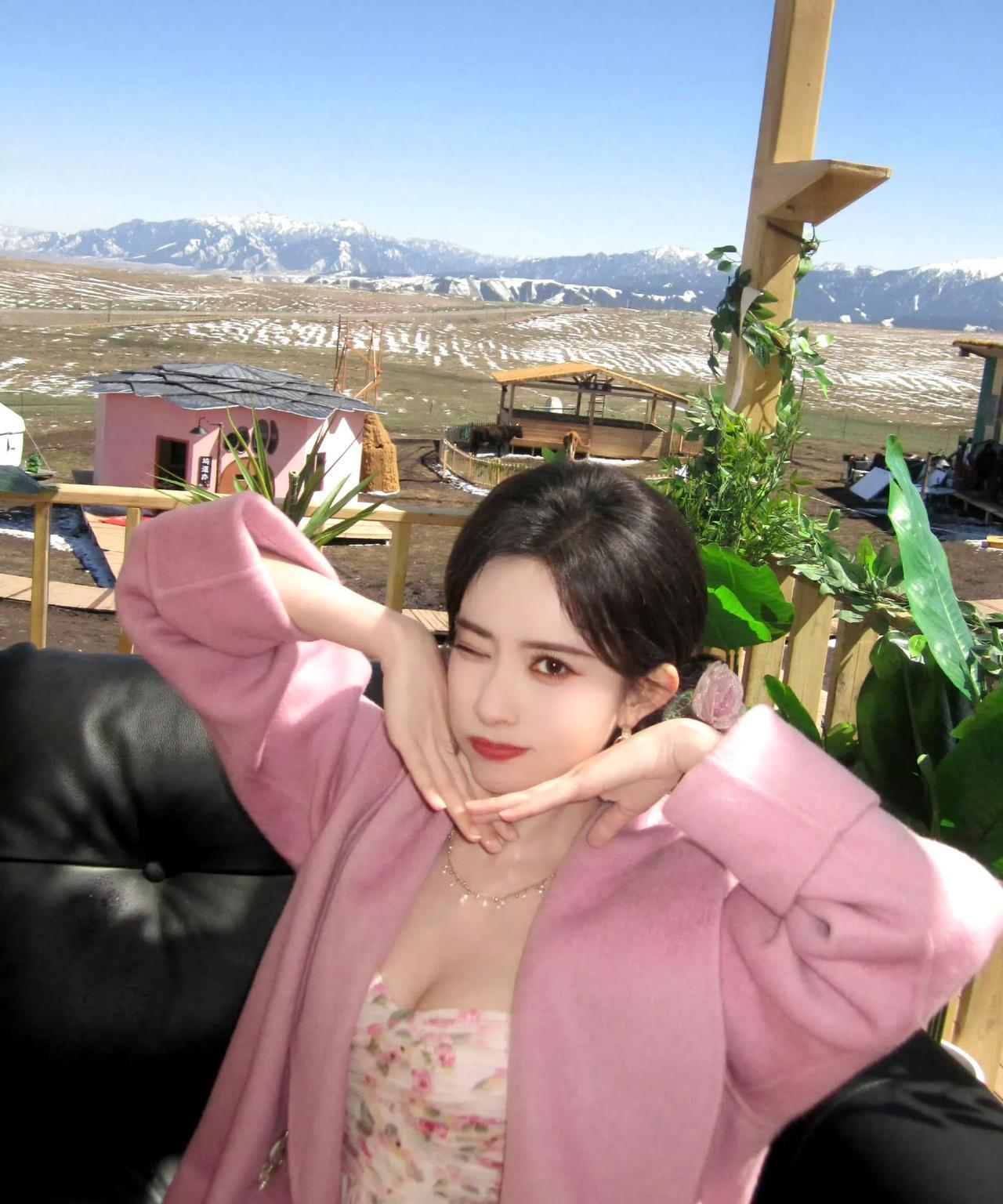 她的美貌已经成为娱乐圈通行证了，虽然有点婊里婊气，胸大腰细，倒是却不是胸大无脑，