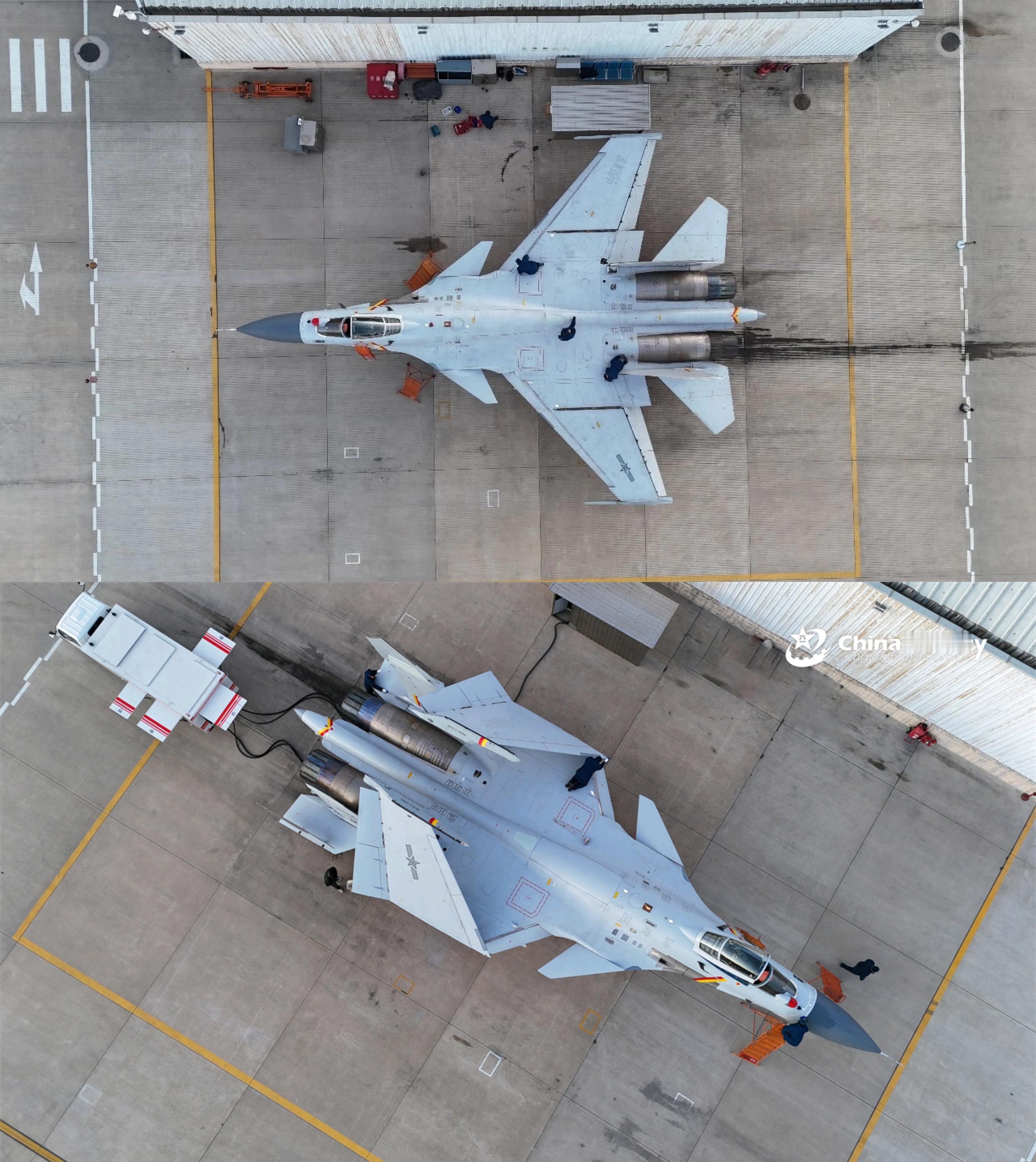 俯瞰飞鲨机翼展开/折叠状态的歼-15烽火问鼎计划中国海军