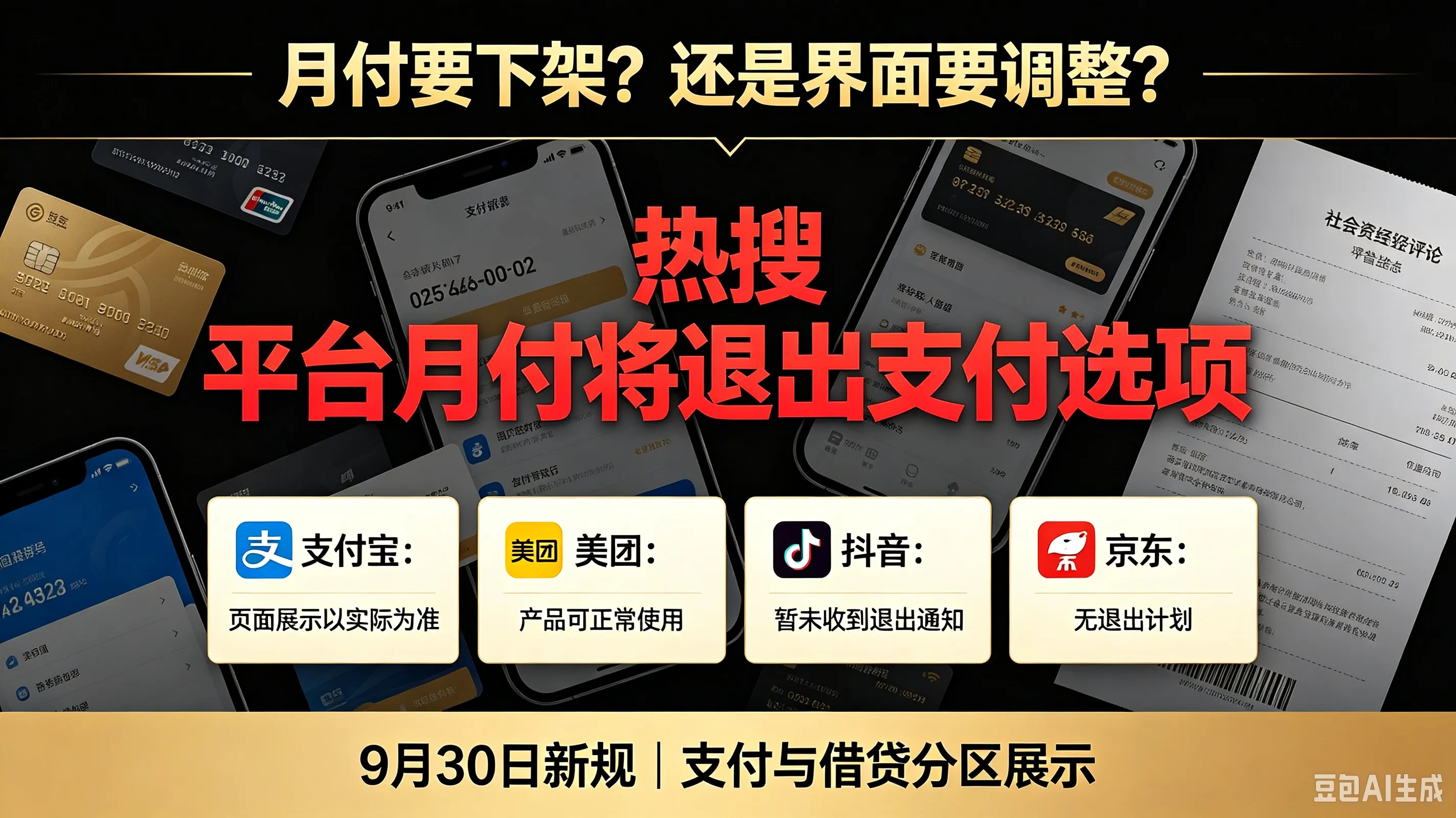 网传平台月付退出支付选项引恐慌，四大平台澄清真实变化