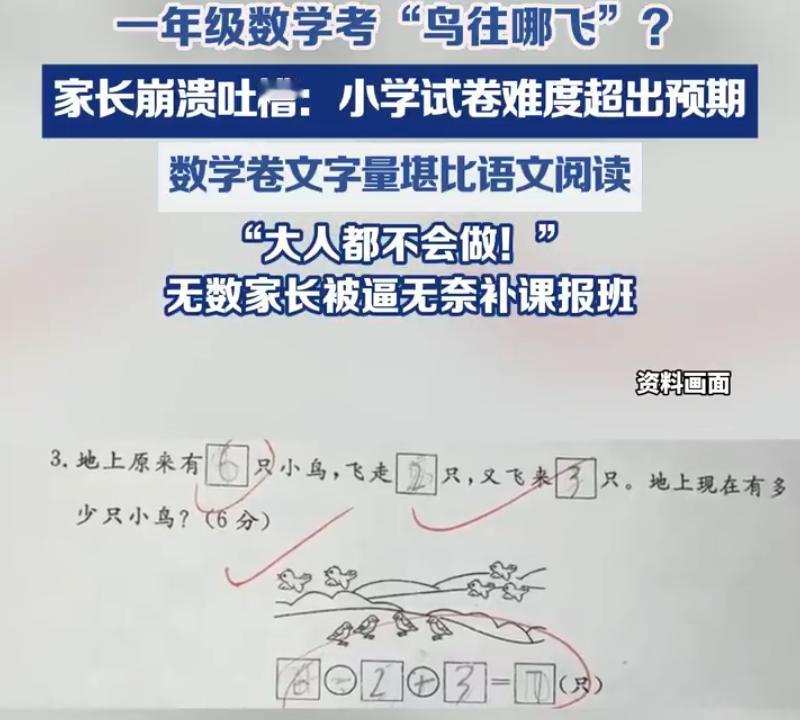 这考的是语文还是数学？浙江杭州，一位家长在网上吐槽，她在家里辅导一年级的孩子写作