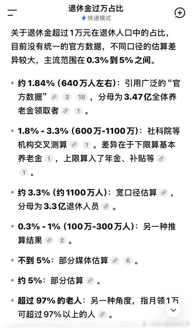退休金过万，是金字塔中的极少数。