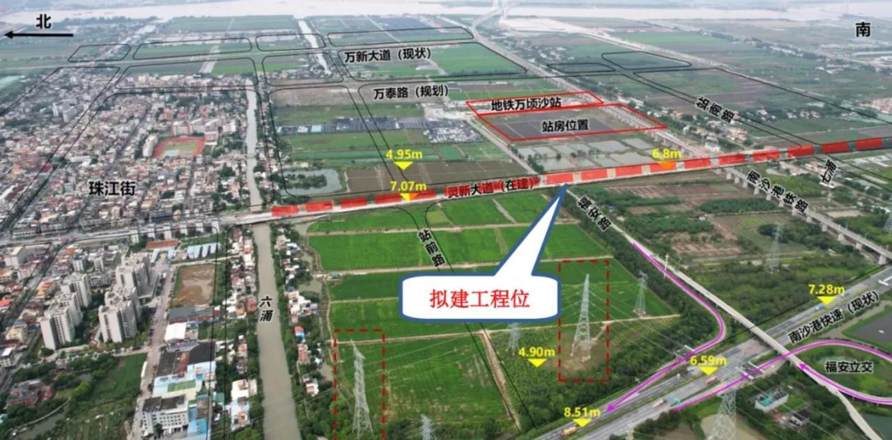 【灵新大道肠梗阻段终于要开搞了！】南沙新区产业园区开发建设管理局发布南沙站周边道