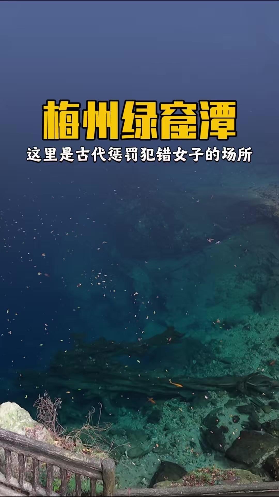 🌿广东梅州藏着一个神秘绿窟潭，潭水碧绿幽深，夏日都寒气逼人，踏入其中阴森感扑面