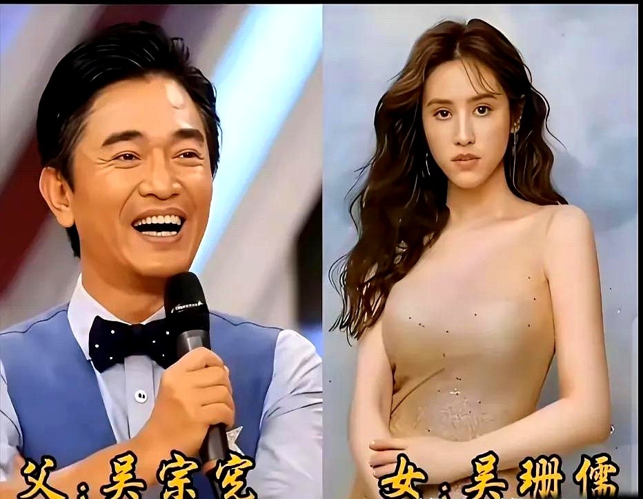 星二代的遗传基因，真就像开盲盒一样。看吴宗宪和女儿吴姗儒同框，那真是复制粘贴级别的。父女俩站一块，眉