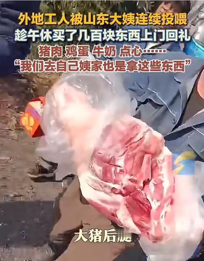 “这个山东大妈火到央视新闻！”山东，12位河南籍工人在这里施工安装风电项目，当地