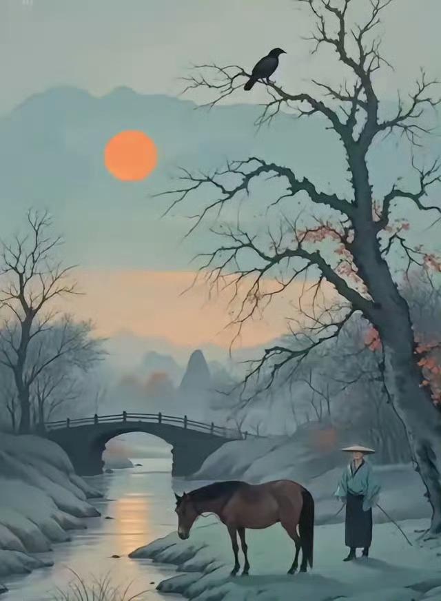 上联:昏鸦栖老树下联:邀对...