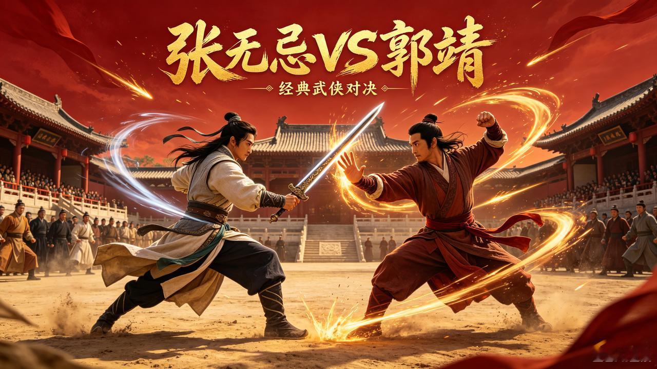 巅峰期的郭靖和张无忌一对一单挑，大家认为谁会赢？内功：张无忌略胜。郭靖