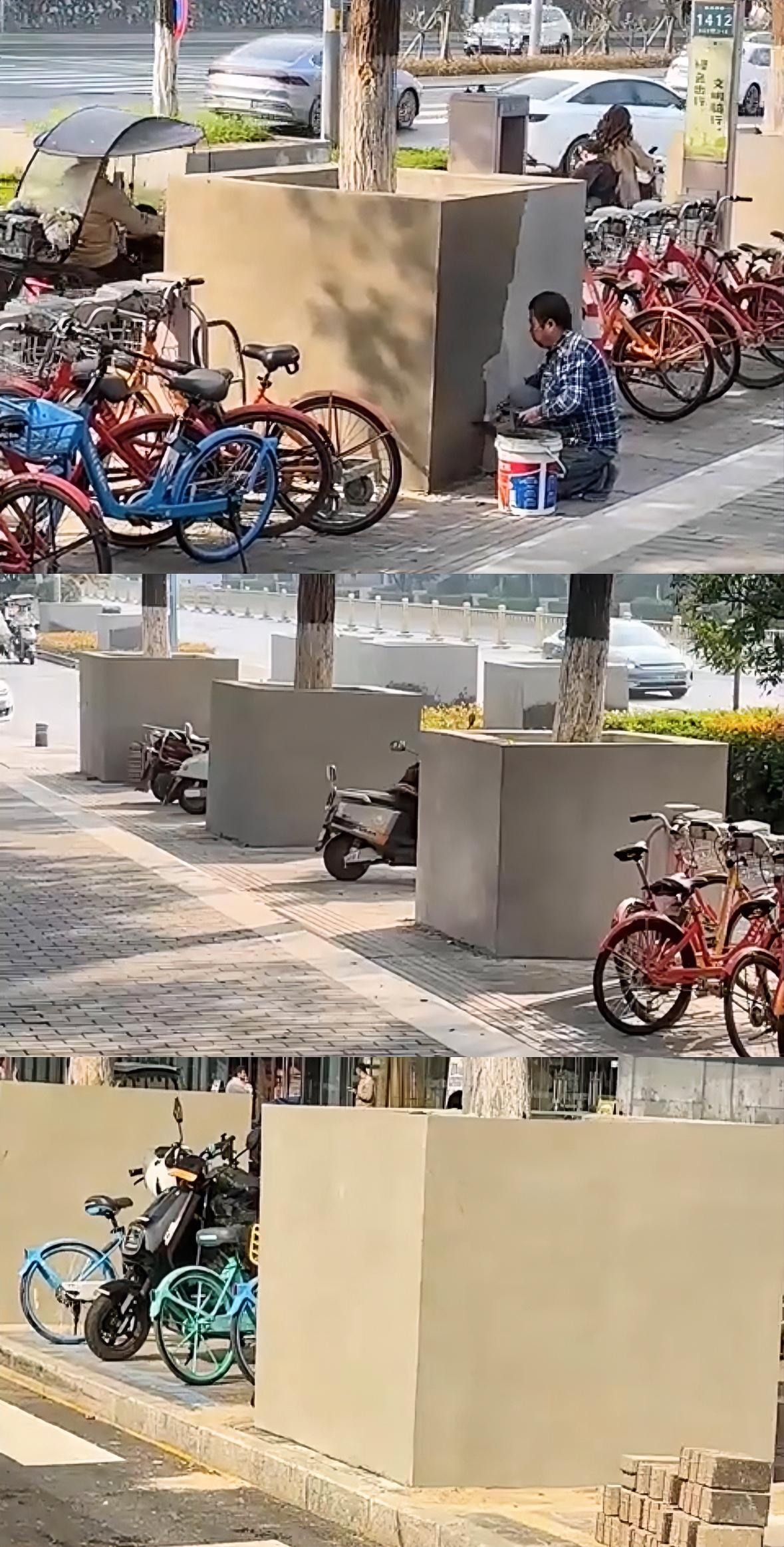 行道树住进水泥花坛里被市民吐槽占用行人道惹争议。市民反映水泥花坛不仅占用人行