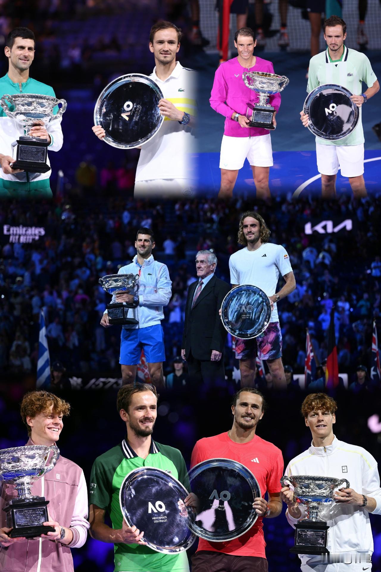 出战今年澳网男单比赛的球员中，虽然仅德约科维奇(24)、阿尔卡拉斯(6冠)、辛纳