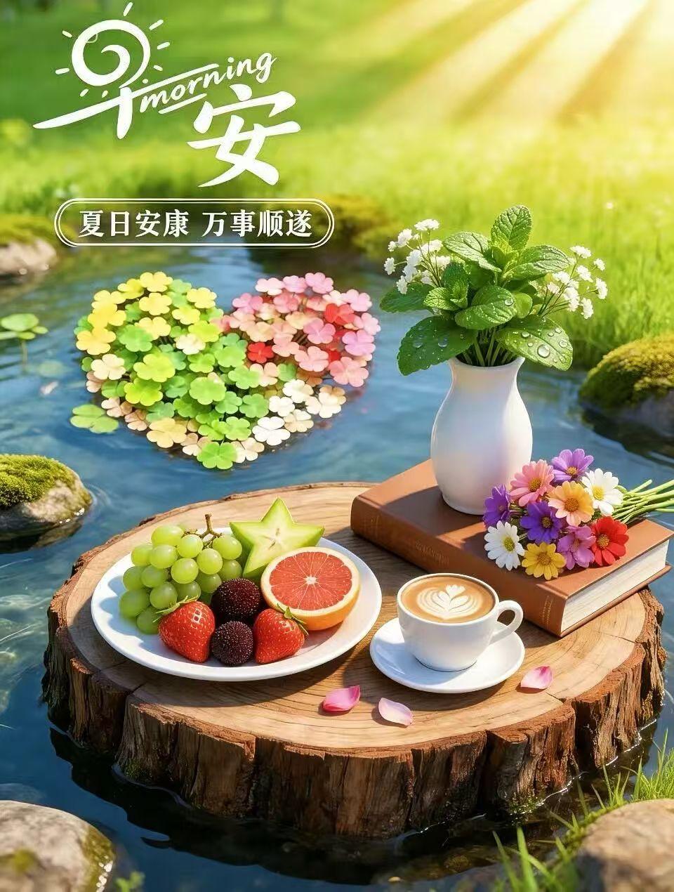 晨光熹微暖心房，烟火安暖福运长。愿所有美好如期而至，所有幸福奔赴而来，家人快乐相