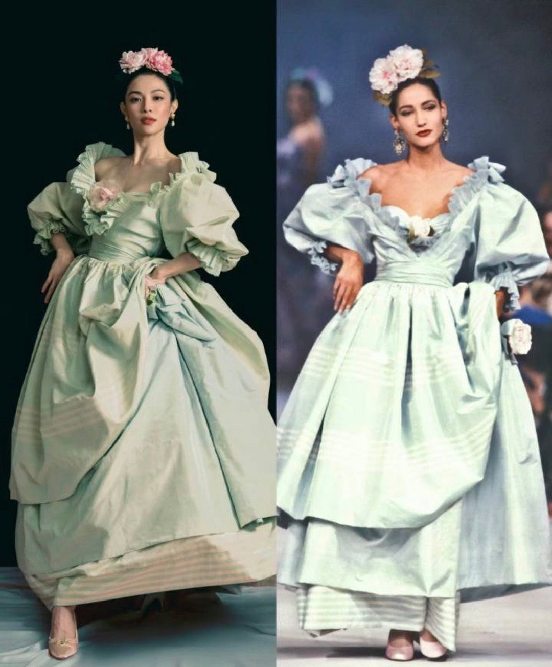 钟楚曦现在红毯完全没有新意了…连着两次红毯造型都直接照搬​​​