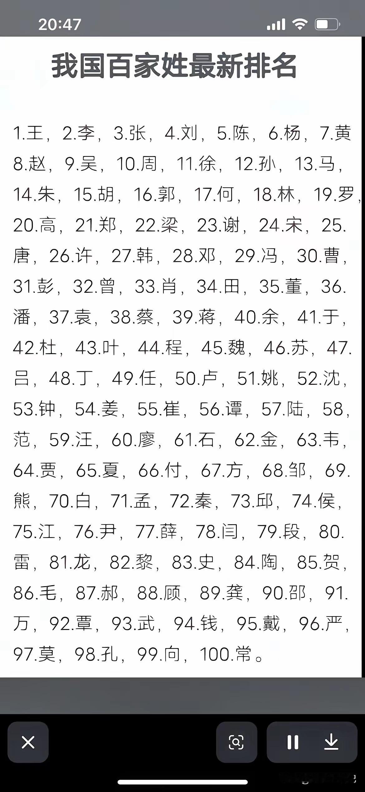 看看前100里，有你的姓吗？