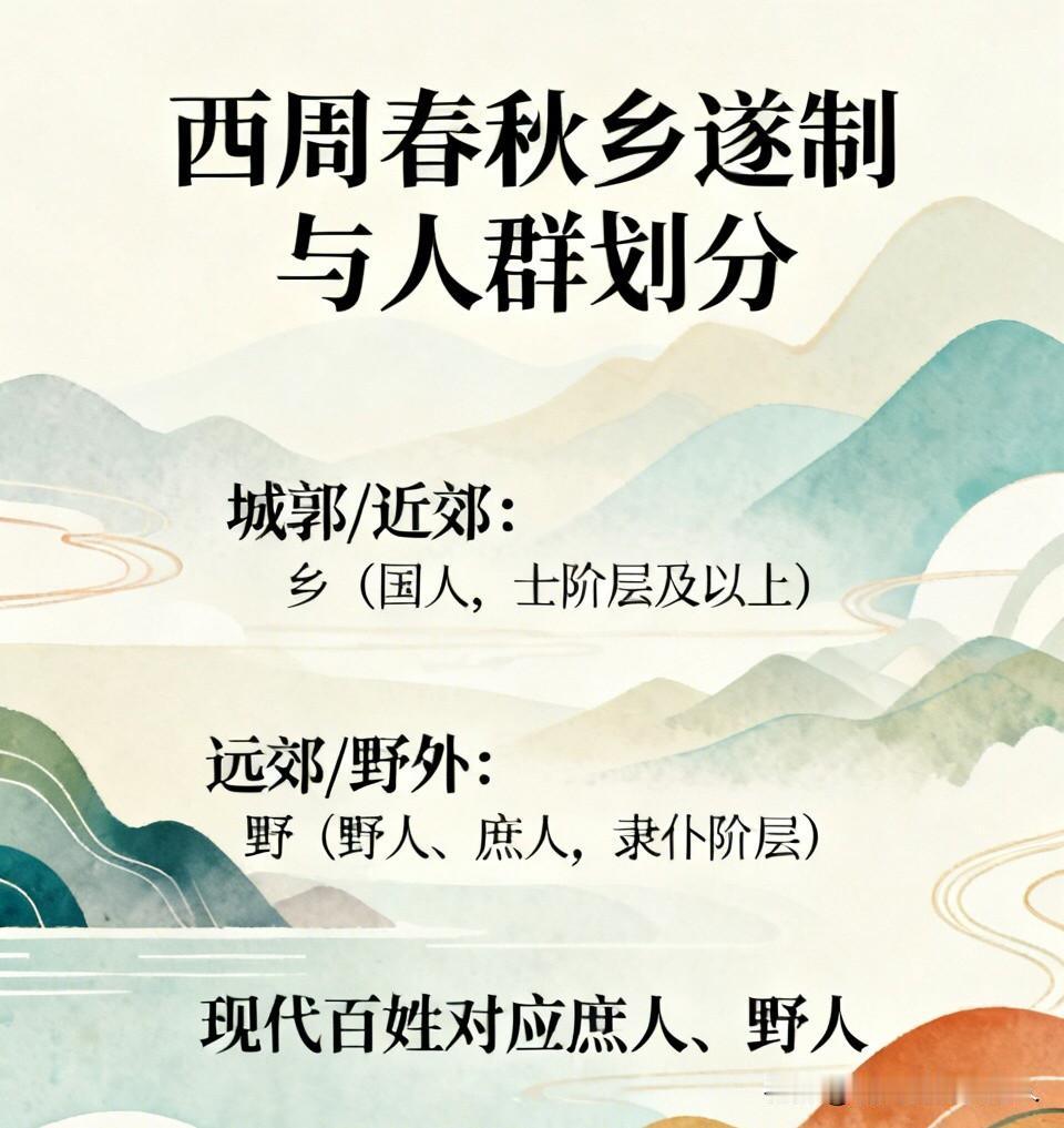 颠覆认知：西周春秋的“民”多是贵族，普通人另有称呼西周到春秋盛行乡遂制，地域