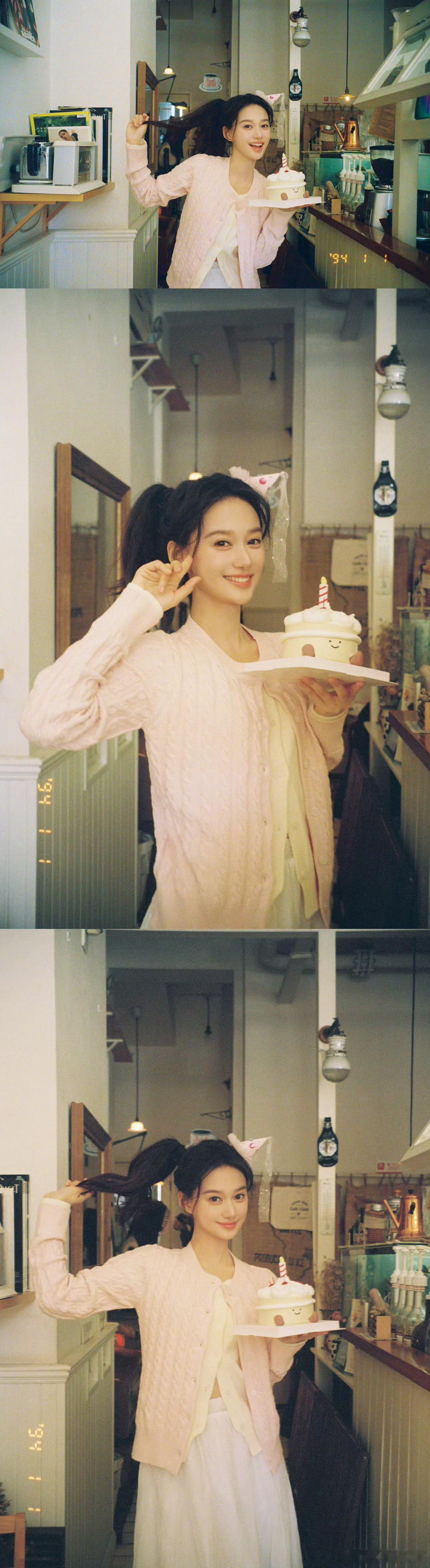 夏梦水蜜桃生日氛围拉满晚风携着蜜桃的清甜，烛光映着你温柔的眉眼。这一天，所有的