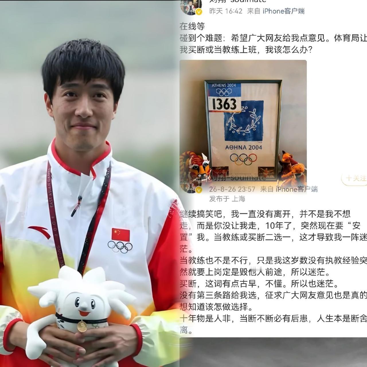 刘翔委屈的根本不是利益而是突然的一场寒心。他也并没有想征询网友意见，而是想让
