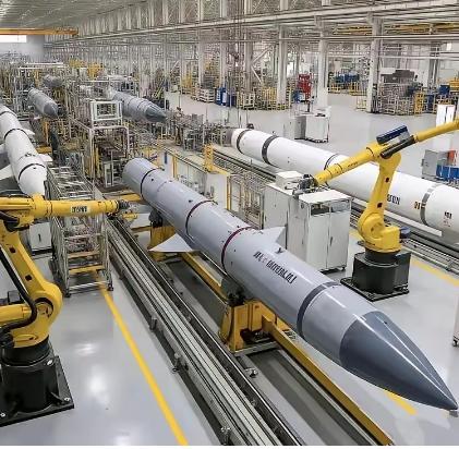 当日本正在紧锣密鼓的扩军时，东大微微一笑，罕见地展示了导弹生产线，这一条生产线极